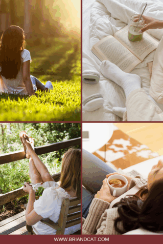 A serene moment in nature with a person enjoying the sunshine while sitting on grass.