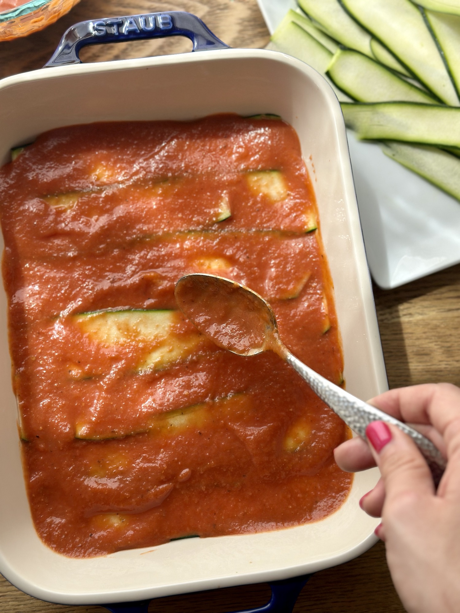 Easy Layered Zucchini and Orzo Bake with Whipped Tofu and Feta