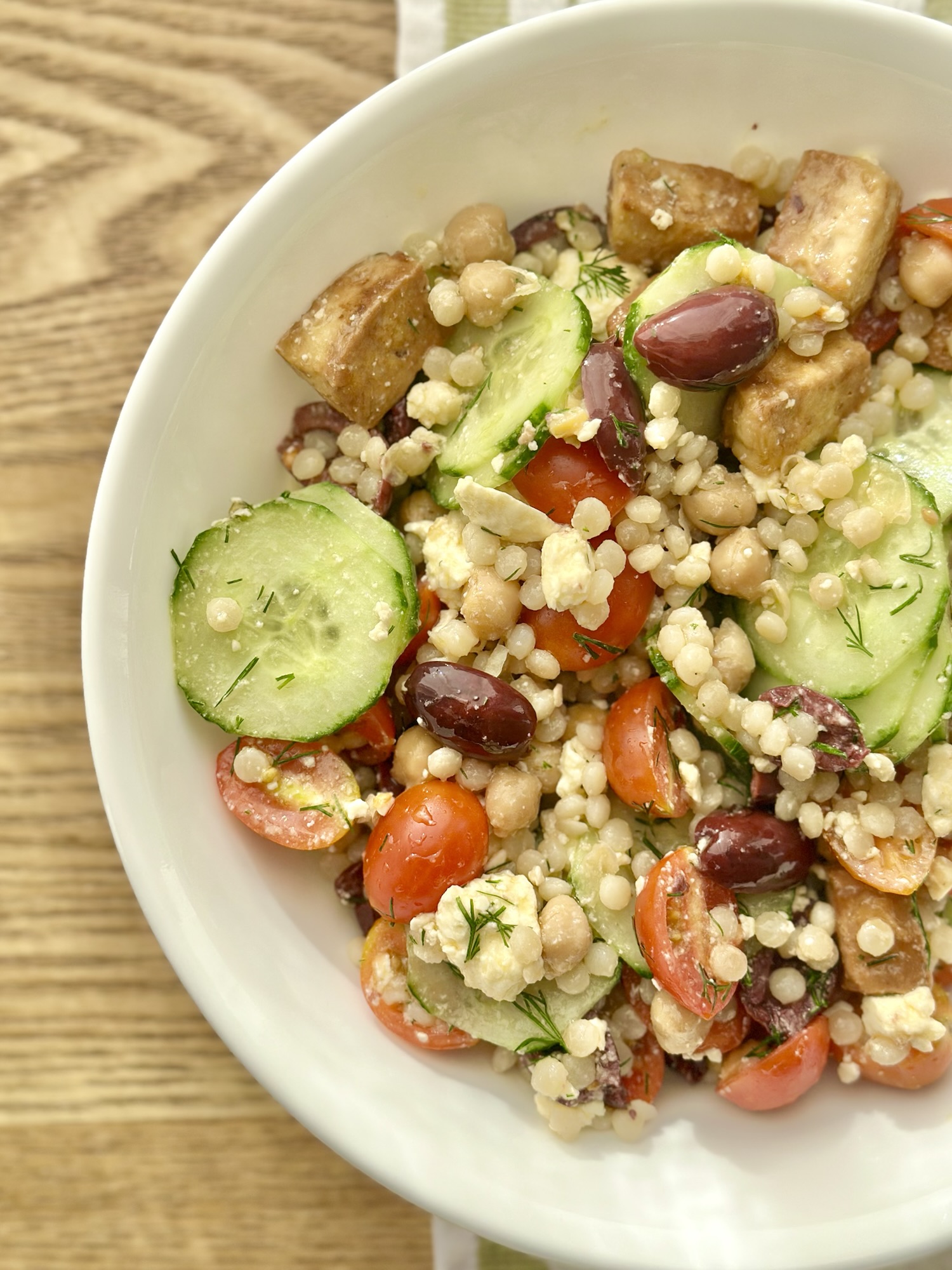 Mediterranean Cous Cous Salad with Fresh Dill and Feta