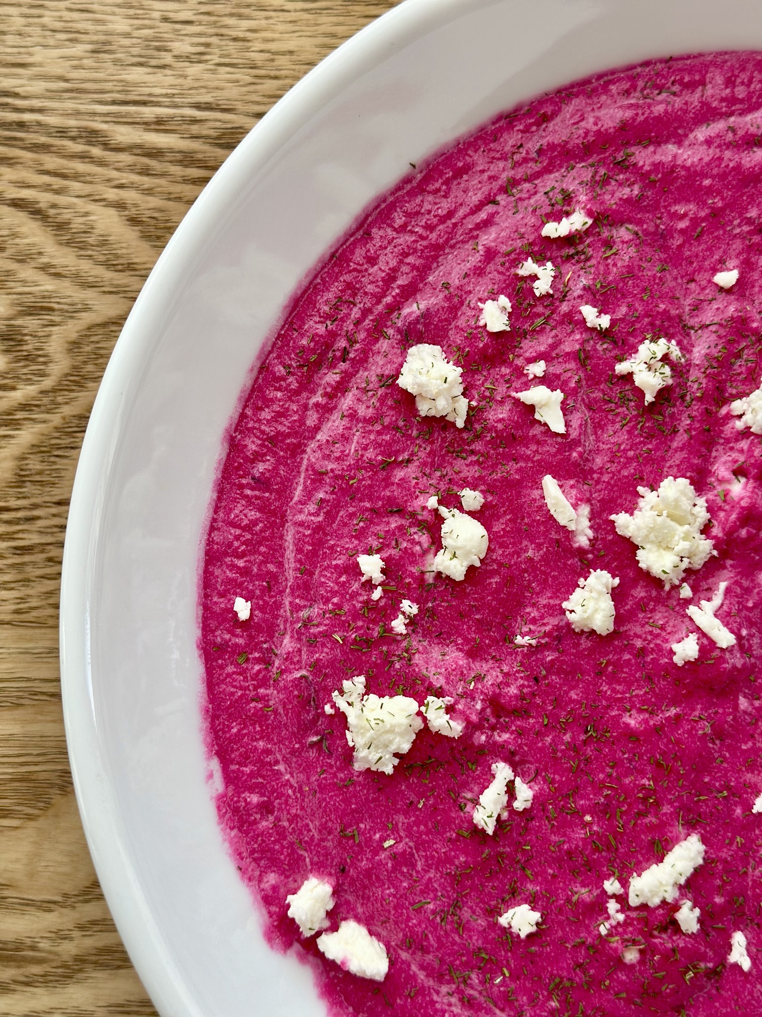 Easy Whipped Beet Dip with Feta, Goat Cheese, and Dill
