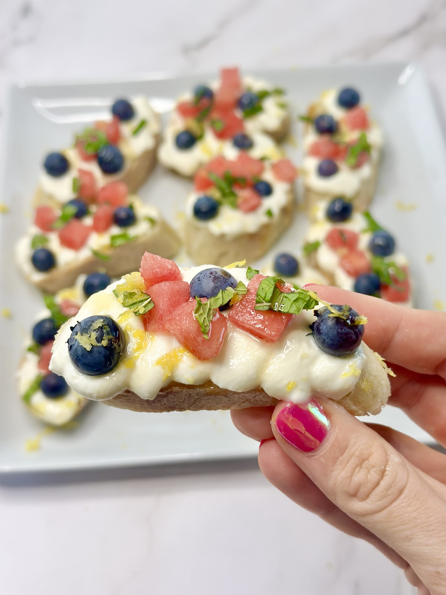 Watermelon Feta Blueberry Crostini: The Summer Appetizer That Always Steals the Show