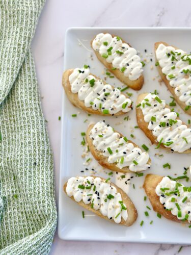 everything bagel crostinis