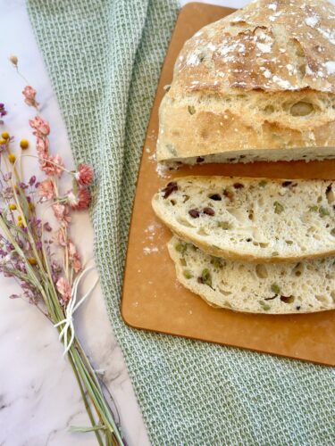 herby olive artisan bread loaf