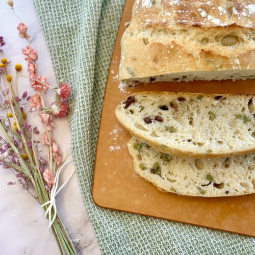 herby olive artisan bread loaf